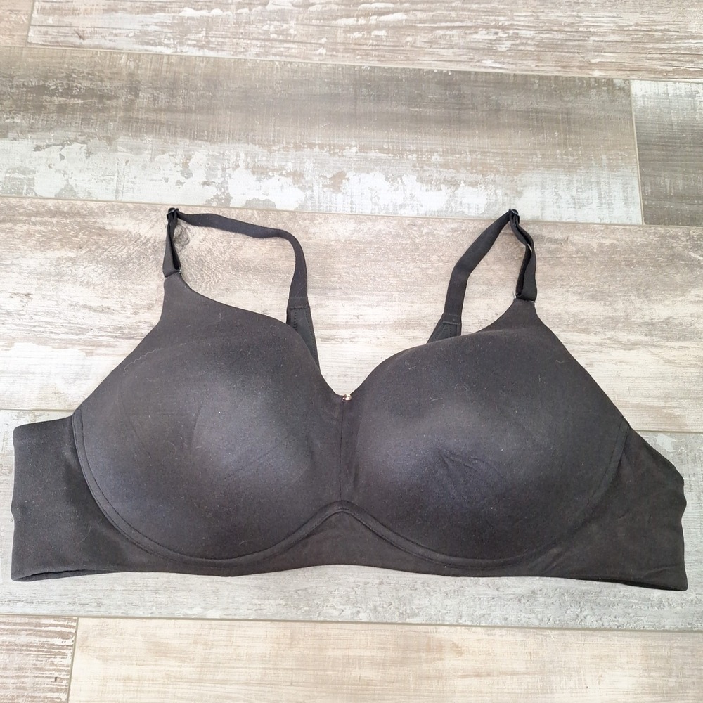 Cacique 46B black Lightly Lined No Wire Bra Soft Comfort